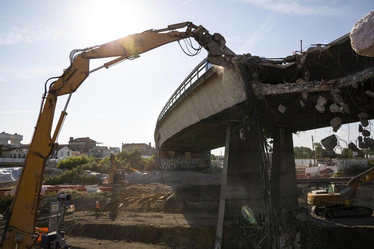 Démolition de la bretelle de sortie de l'A186 © Département de la Seine-Saint-Denis