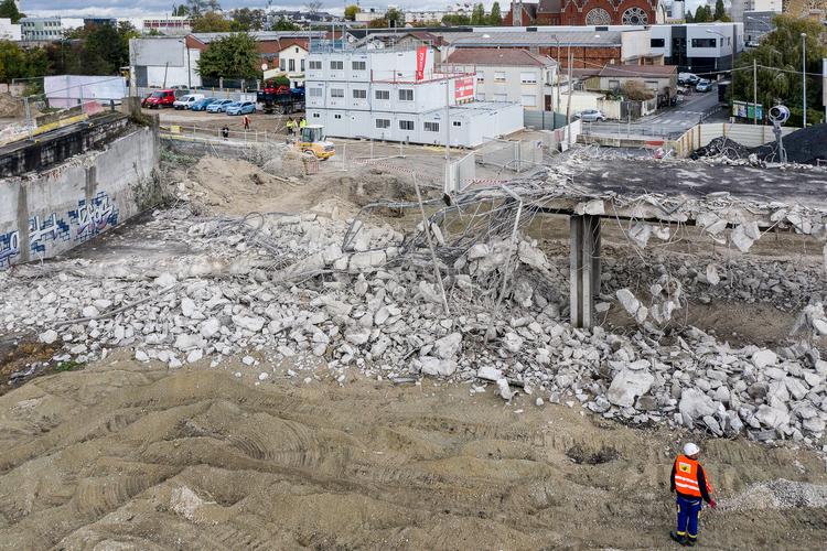 Démarrage de la démolition de l'A186 © Département de la Seine-Saint-Denis