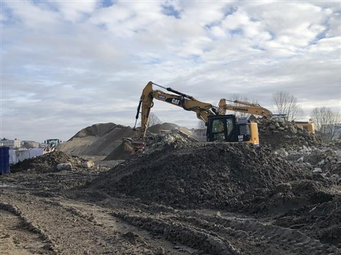 Concassage après démolition de la brettelle de sortie l'A186 © Département de la Seine-Saint-Denis