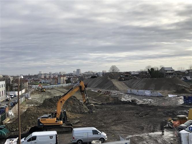 Concassage après démolition de la bretelle de sortie l'A186 © Département de la Seine-Saint-Denis