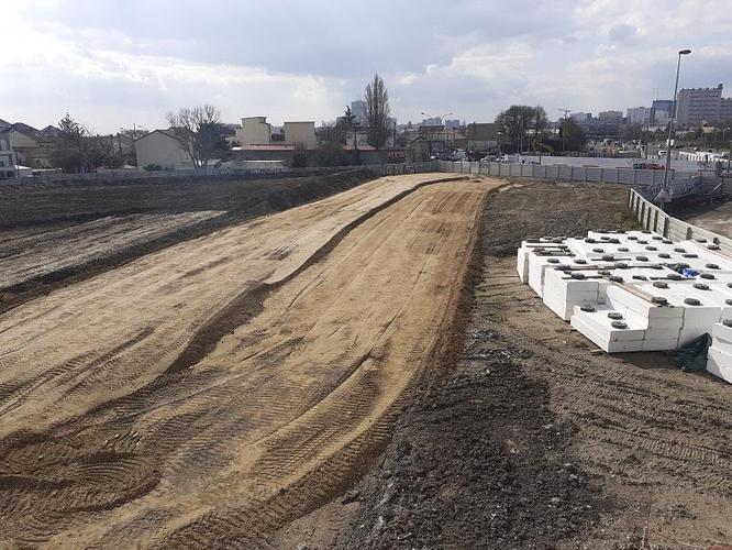 Travaux préparatoires à la construction du pont de franchissement de l'A3 © Département de la Seine-Saint-Denis