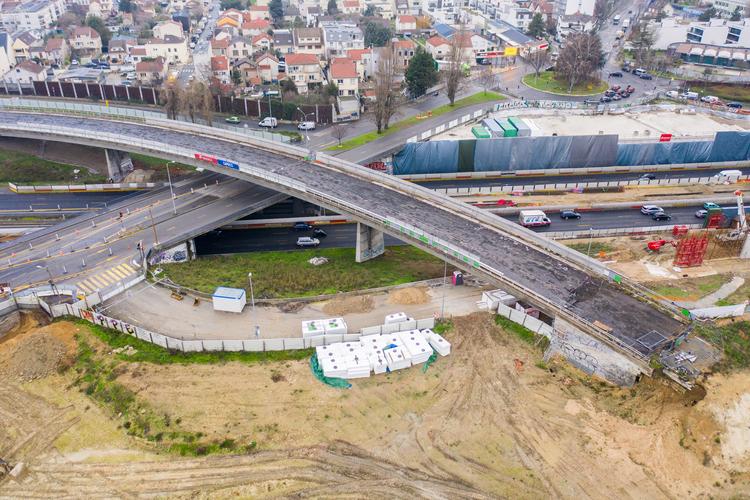 Démolition de la bretelle de sortie de l'A186 © Département de la Seine-Saint-Denis