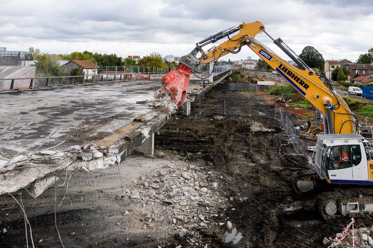 Démarrage de la démolition de l'A186 © Département de la Seine-Saint-Denis