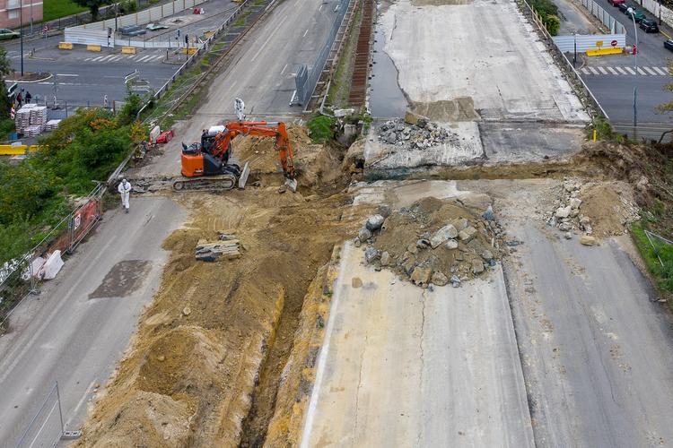 Démarrage de la démolition de l'A186 © Département de la Seine-Saint-Denis