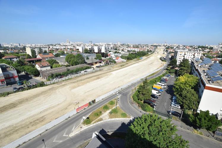 Travaux de l'A186 vus du ciel © Département de la Seine-Saint-Denis