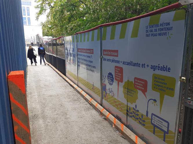 Travaux de la sente piétonne de Val de Fontenay © Département de la Seine-Saint-Denis